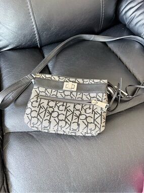 Calvin Klein Black & Gray CK Monogram Crossbody